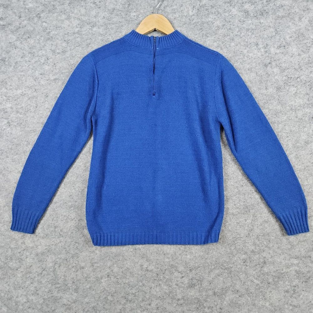 Bonnie Lane House of Morrison Vintage Women's Sweater Size PM Blue Knit 1/4 Zip‎